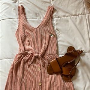 Striped Peach Tank Dress